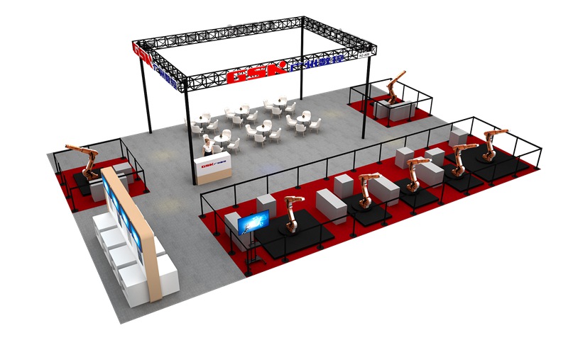 2024重慶裝備制造業(yè)先進(jìn)技術(shù)展覽會(huì)展臺(tái)設(shè)計(jì)搭建方案的側(cè)視圖