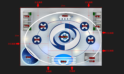 科技展會設計方案的平面布局圖
